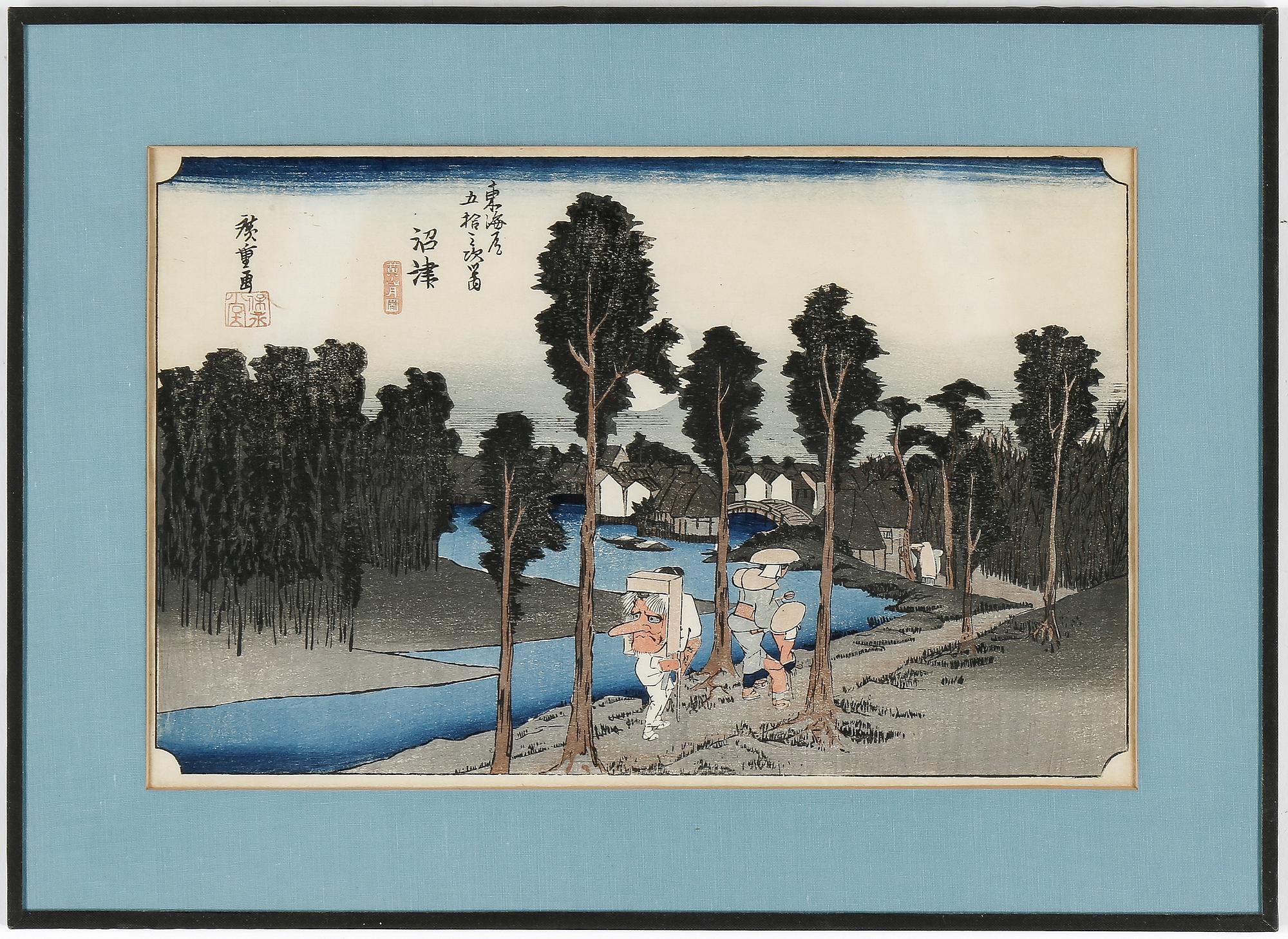 OKÄND KONSTNÄR, 3 st, Kolorerade träsnitt, Japan, omkring 1900.
