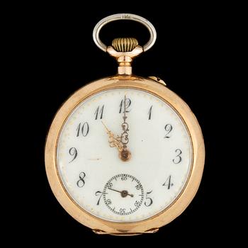 DAMFICKUR, guld 18k, omkring sekelskiftet 1900. Tot ca 30 gram.