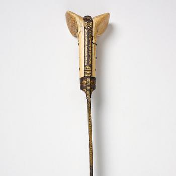 A fine large-eared walrus-hilted Yatagan, Ottoman empire probably Ioannina, Epirus.
