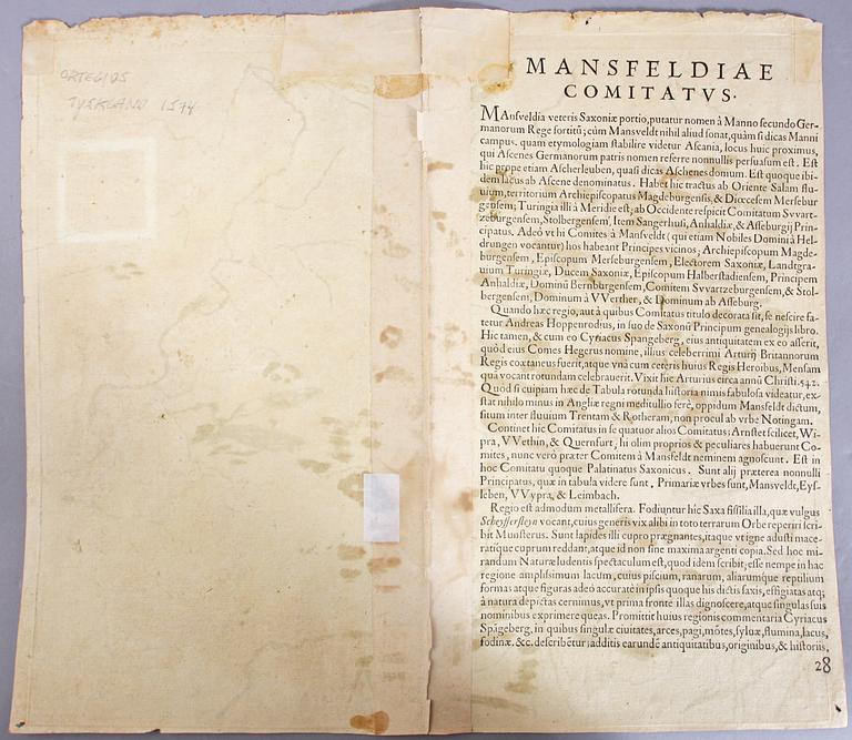 KARTA, Ortelius, 1574.