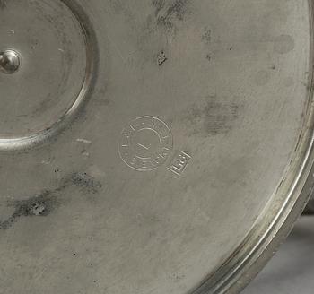 KANDELABRAR, ett par, tenn, art deco, 1930-tal.