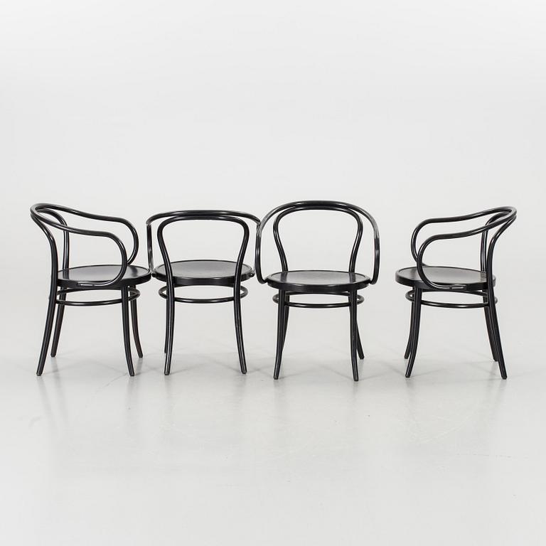 A SET OF 6 THONET STYLE ARMCHAIRS, end of 20th century.