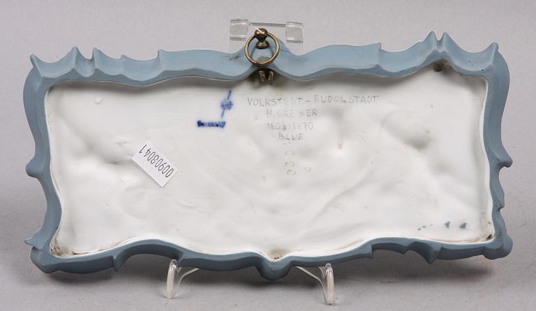 VÄGGRELIEF, biskviporslin, Rudolstadt-Volkstedt, Tyskland, 1900-tal.