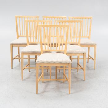 Carl Malmsten, six birch 'Vardags' chairs. Stolab 2006.