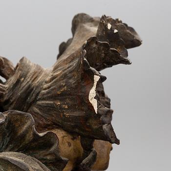 ERNST WAHLISS, sculpture, painted plaster, Turn, Vienna, Austria, circa 1900.