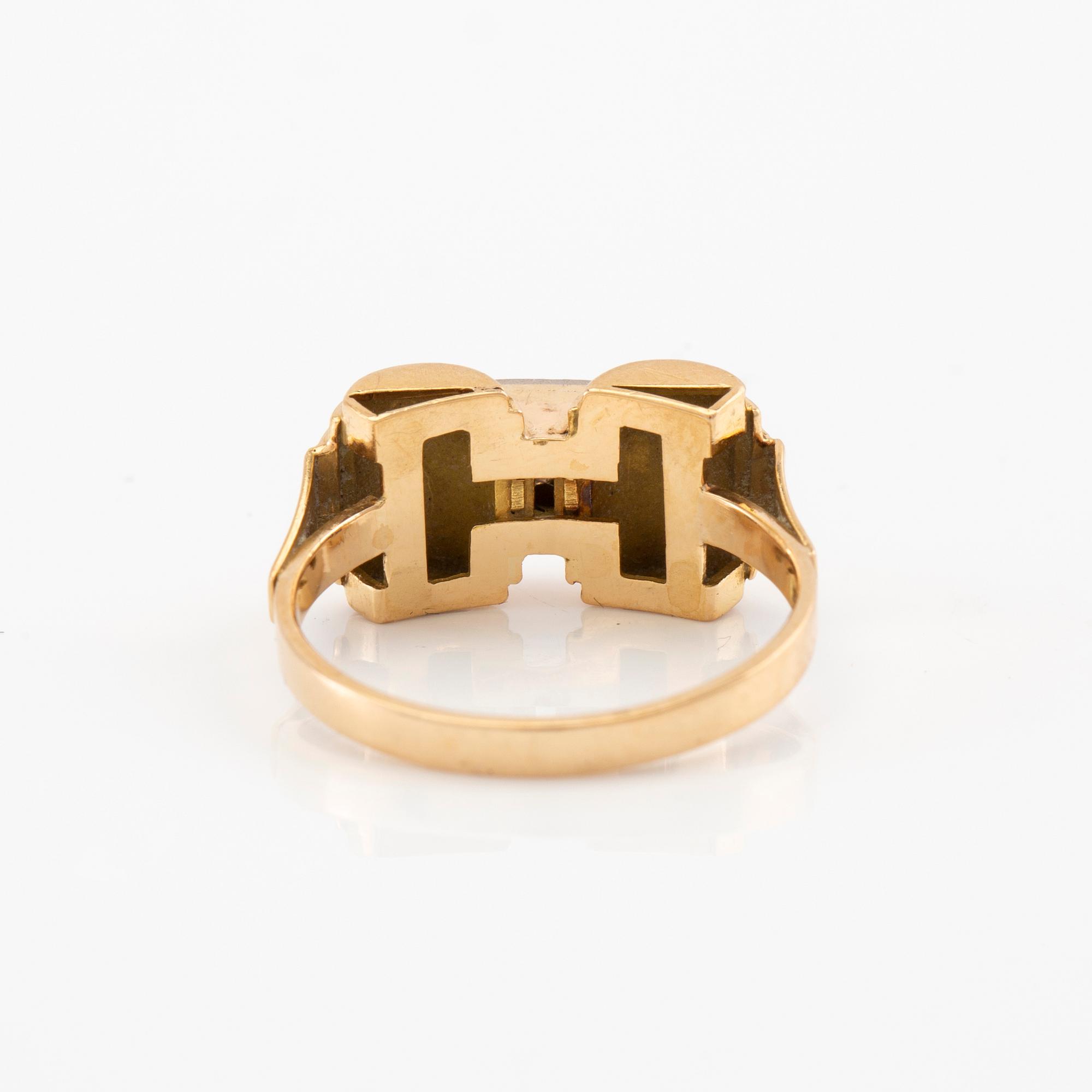 Ring 18K guld, Ernst Bylehn Katrineholm 1953.