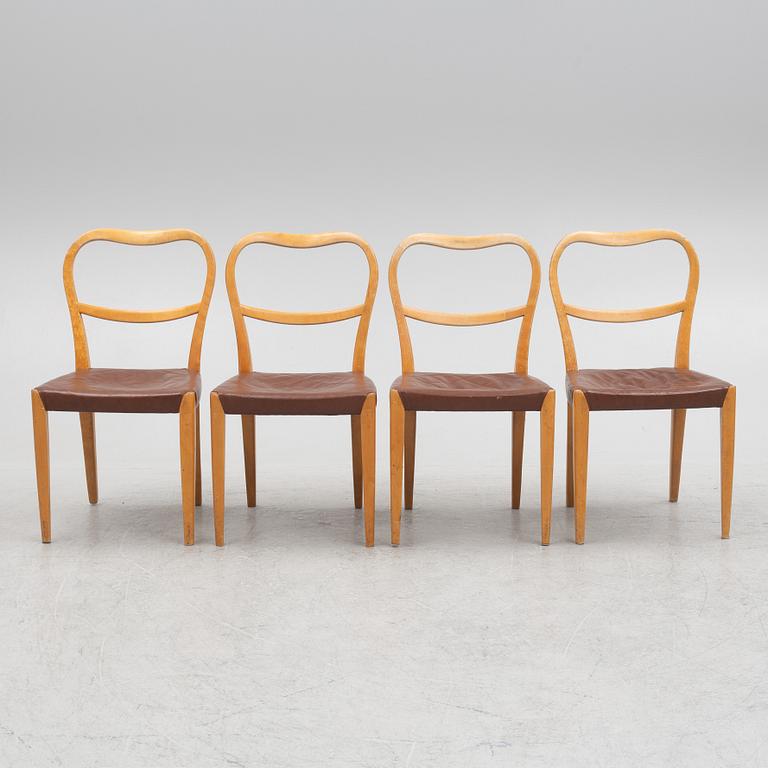 Axel Larsson, four chairs, 'Serie 1300', SMF, Bodafors, 1930s.