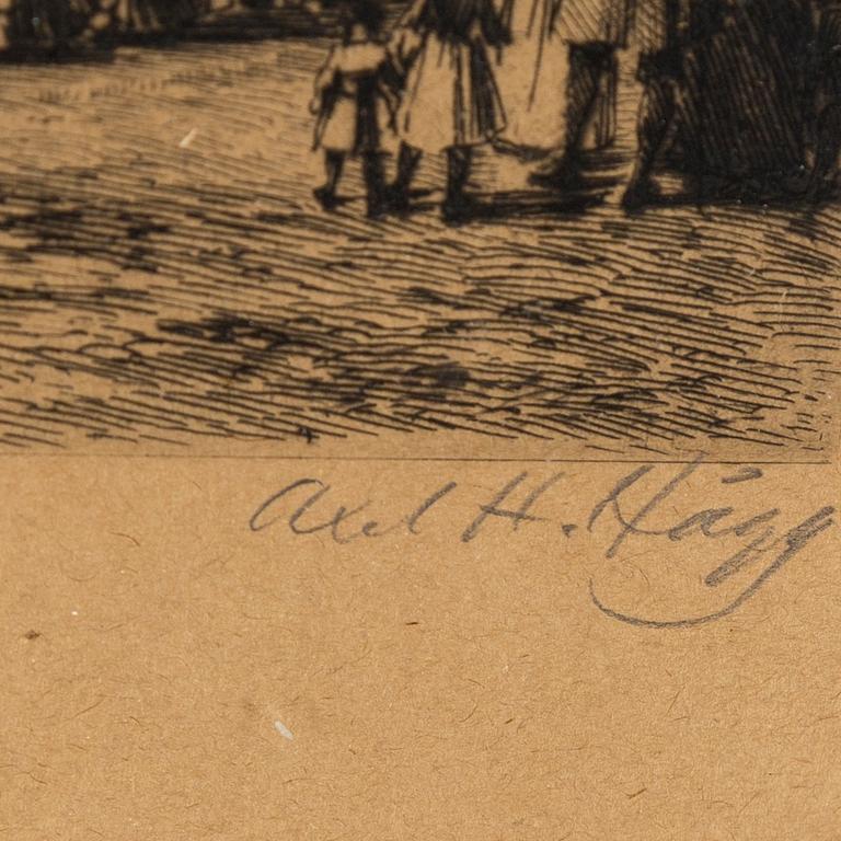 AXEL HERMAN HÄGG, Etching, 1891, signed.