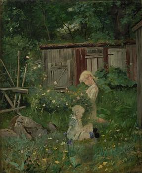 805. August Malmström, Children in the summer greenery.