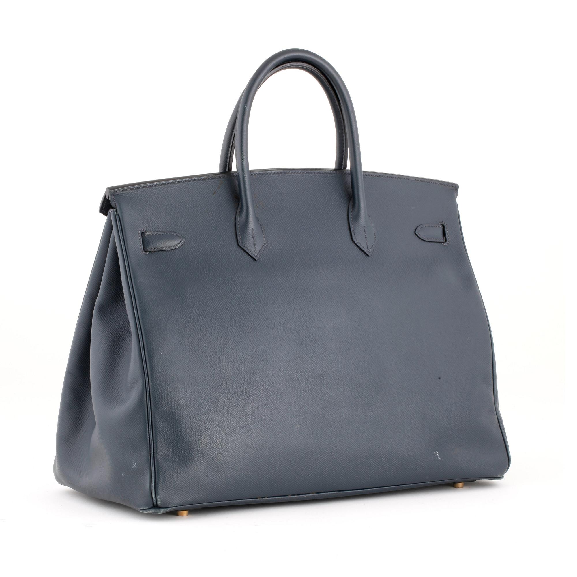 HERMÈS, a blue leather, "Birkin 40".