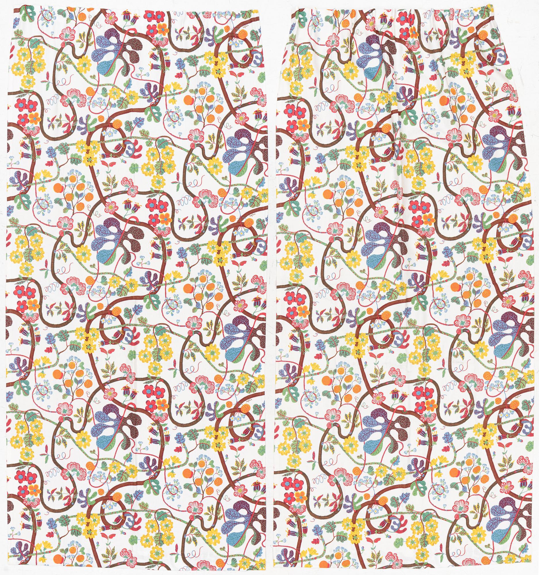 Josef Frank, Curtain panels, a pair, "Baranquilla", Svenskt Tenn Company.