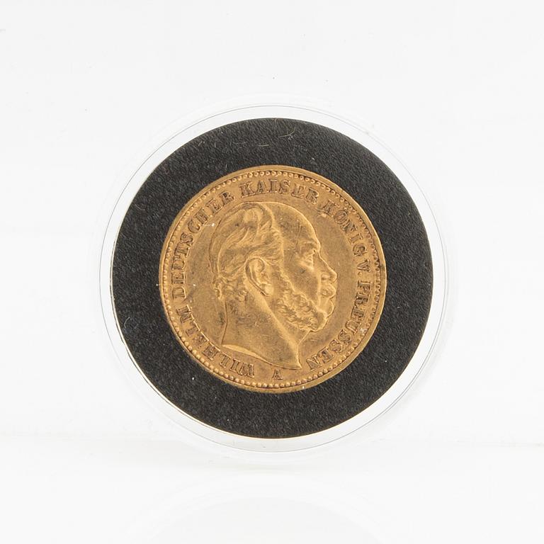 Guldmynt Tyskland, Wilhelm I 20 Mark, 1886.