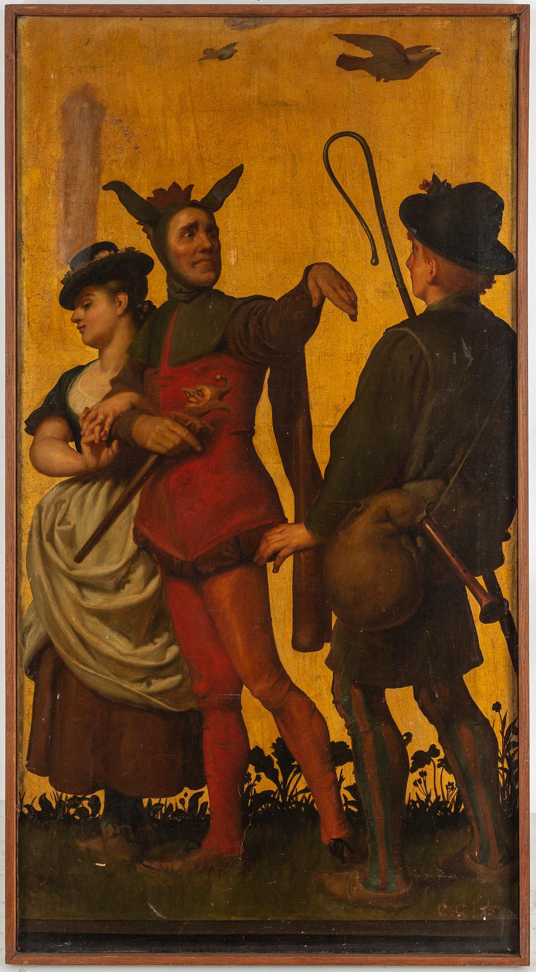 CHARLES GOGIN, 4, oil on canvas, signed Charles Gogin and C.G. With numbering 175 in red on all four.