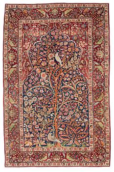 A rug, semi-antique Kerman Laver, ca 213 x 136 cm.