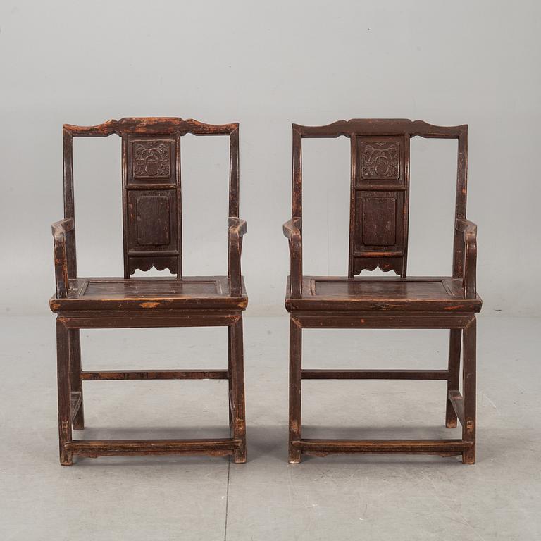 KARMSTOLAR, ett par, Kina, 1800/1900-tal.