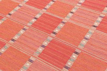 Barbro Nilsson, a carpet, 'Falurutan, röd Borås', rölakan, ca 214,5 x 149,5 cm, signed AB MMF BN.