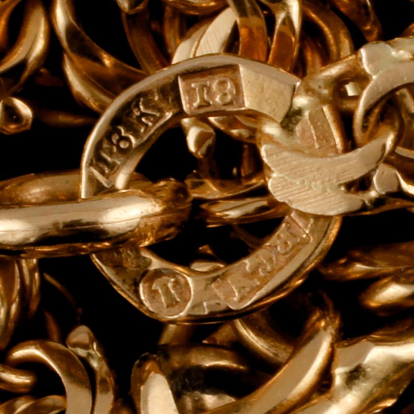 HALSLÄNK, 18k guld, Riksby Guldsmedsverkstad, Stockholm, 1959. Vikt 19 g.