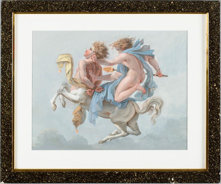 OKÄND KONSTNÄR, 2 st, gouacher, 1800-/1900-tal.
