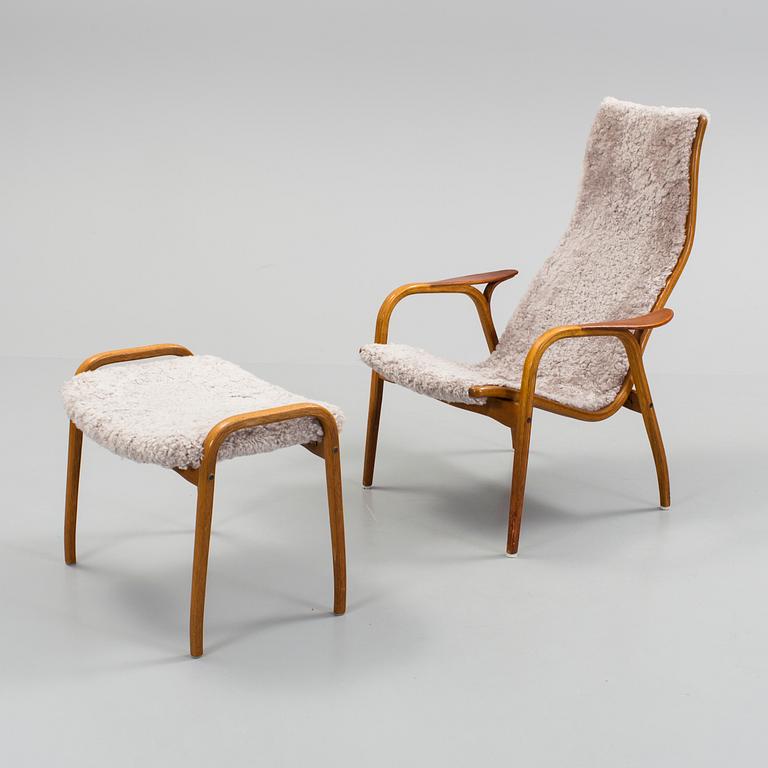 A "Lamino" lounge chair and stool by Yngve Ekström.