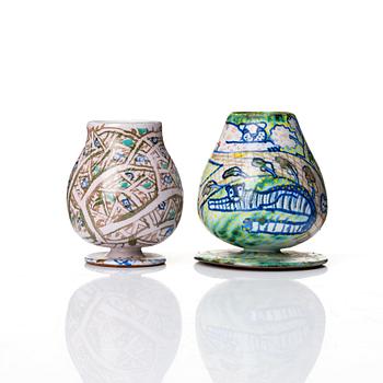 Oiva Toikka, & Kennet Williamson, a glazed ceramic tray with two cups, 1998.