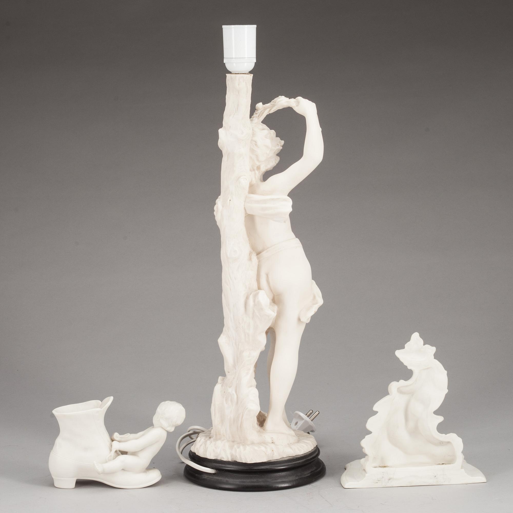 BORDSLAMPA, KONSOL och FIGURIN, parian.