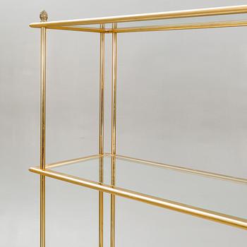 Shelf, brass, glass, 1970s.