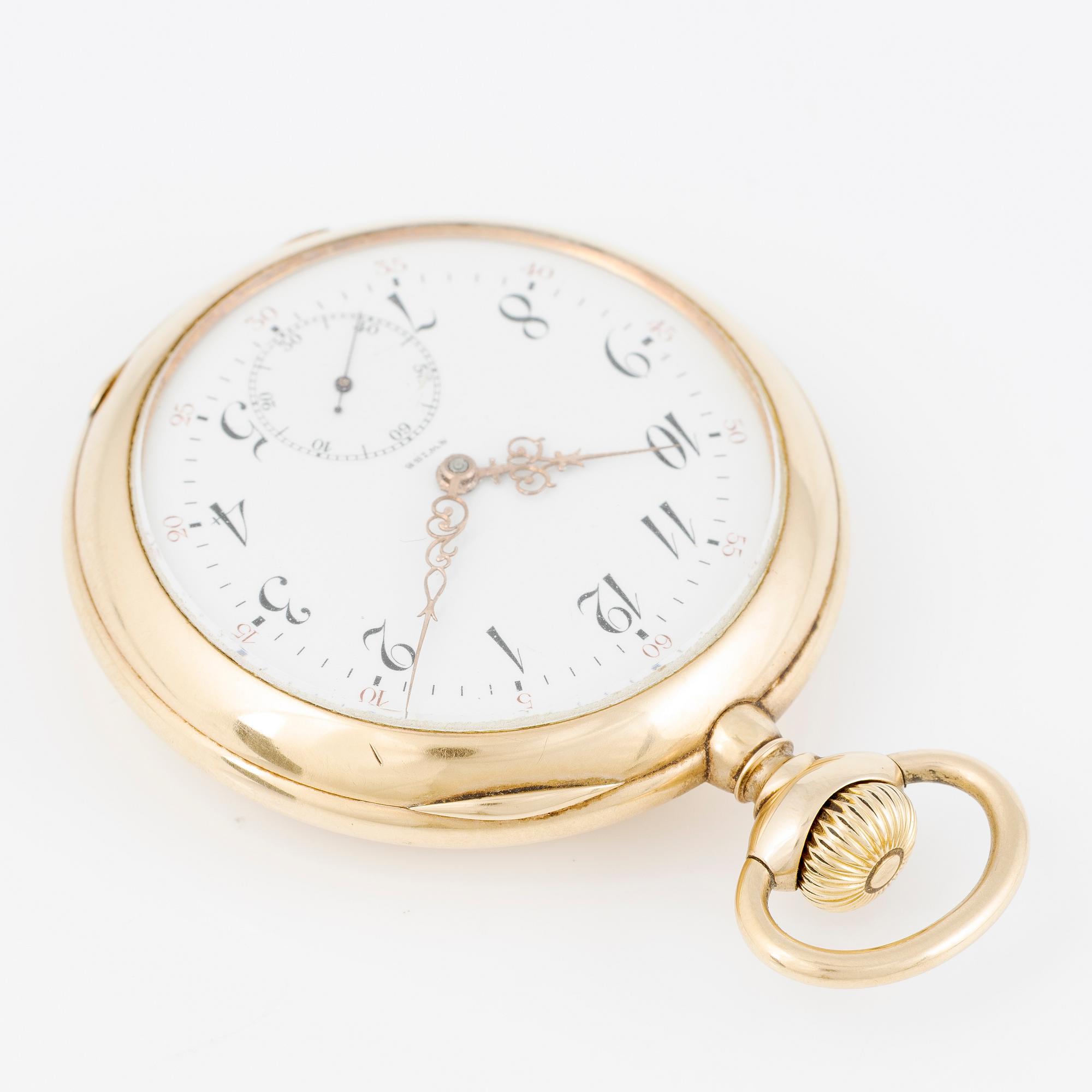 Fickur, 14K guld, Hyman Berg & Co, Chicago, 51,5 mm.