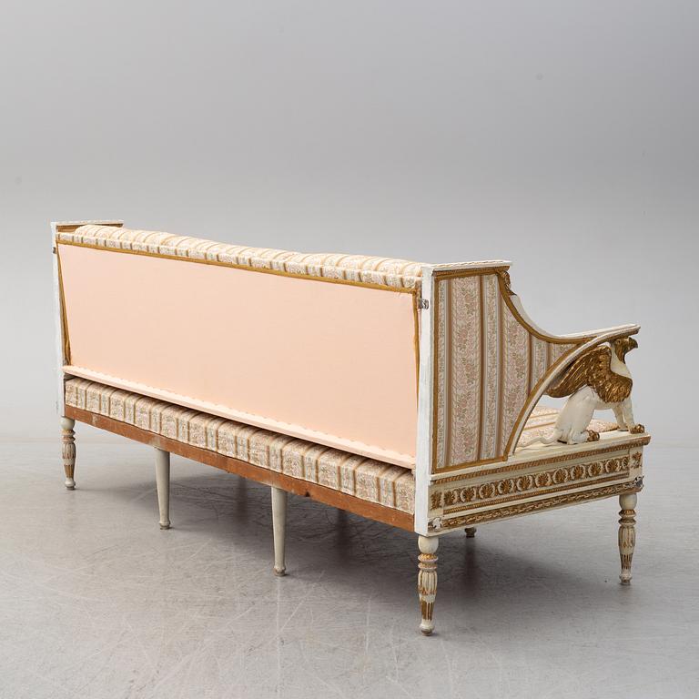 An early 19th century late Gustavian sofa.