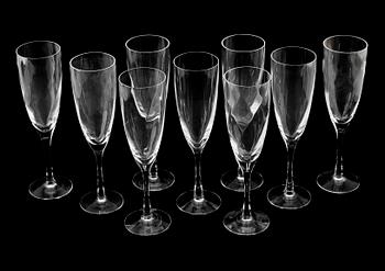 CHAMPANGEGLAS, 9 st, "Chateau",  Bertil Vallien, Kosta Boda.