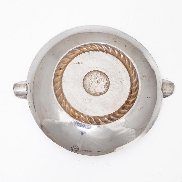 Ashtray, sterling silver, Peru, 20th century.