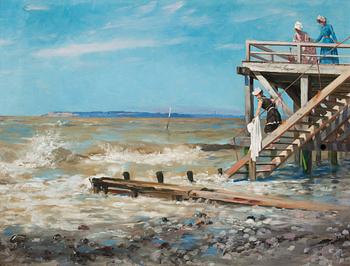 43. Hugo Birger, "Badbrygga vid stranden av Engelska kanalen" (Jetty on the beach of the English Channel).