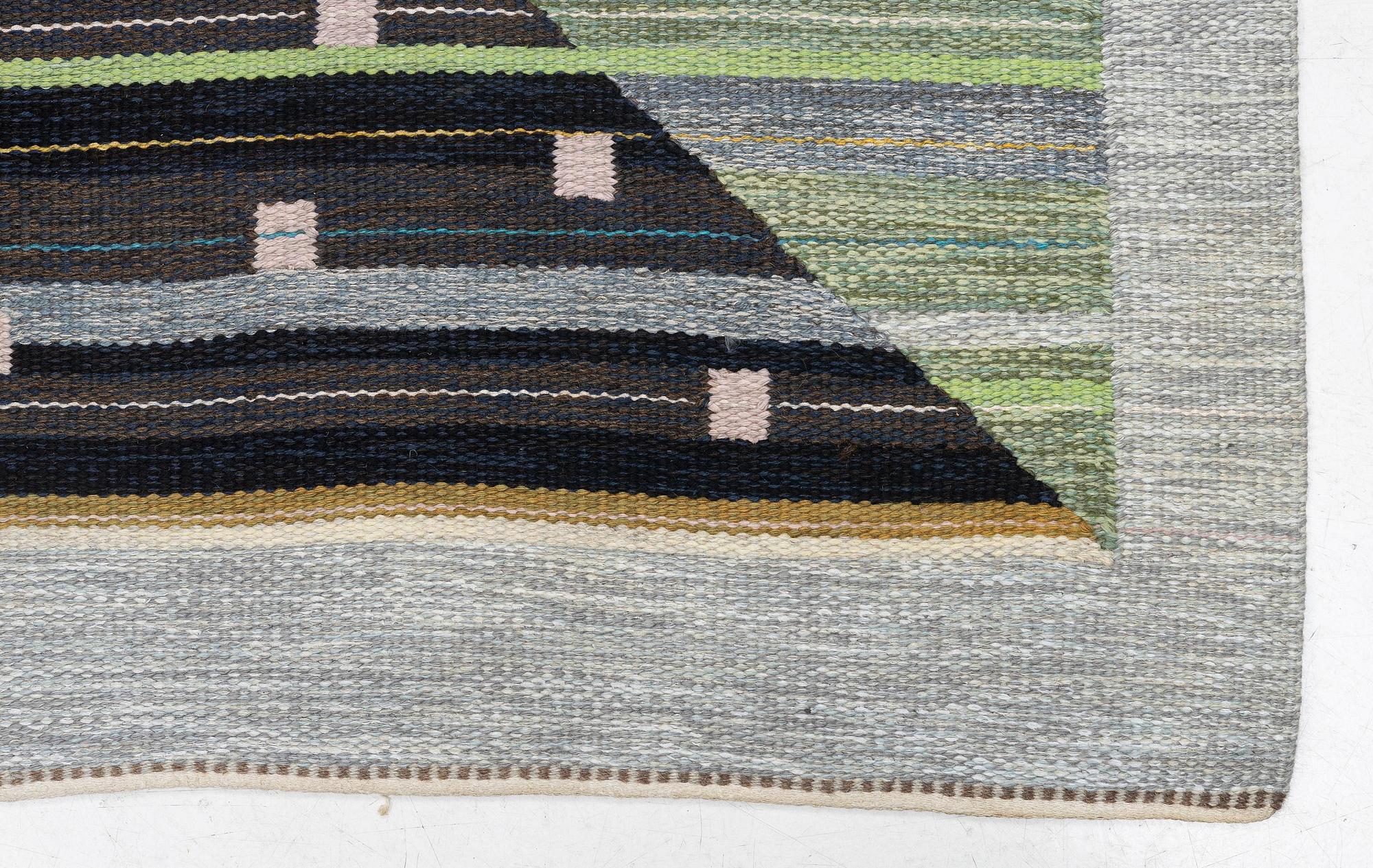 Agda Österberg, a carpet. 'Matta 232' or a variant of it, flat and tapestry weave, c. 352 x 240 cm, signed AÖ.