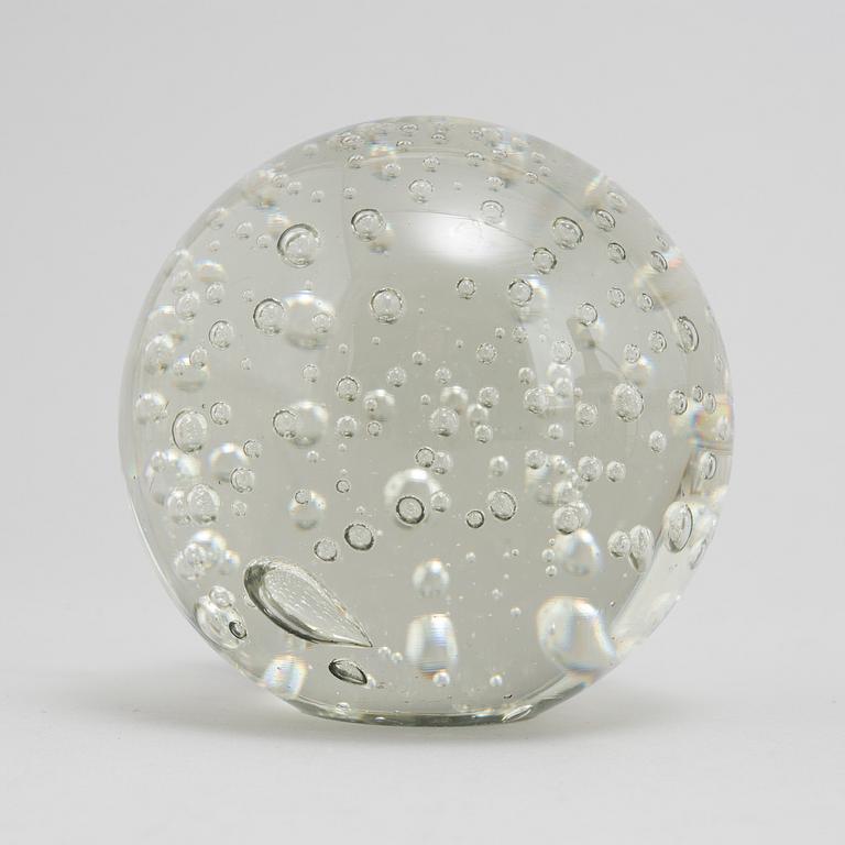 A glass table light, Reijmyre, and a letter press, second half of the 20th Century.