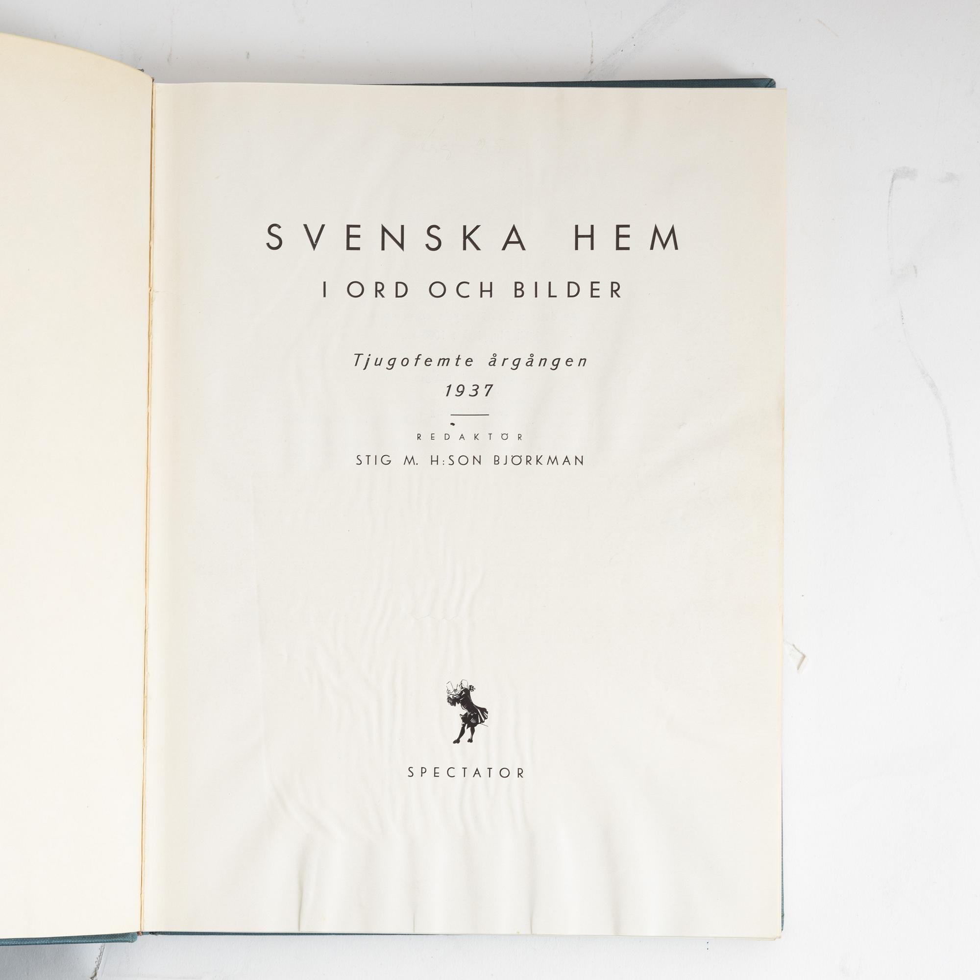 Svenska Hem i Ord och Bilder samt Svenska Hem- och trädgårdstidningen (19 delar).