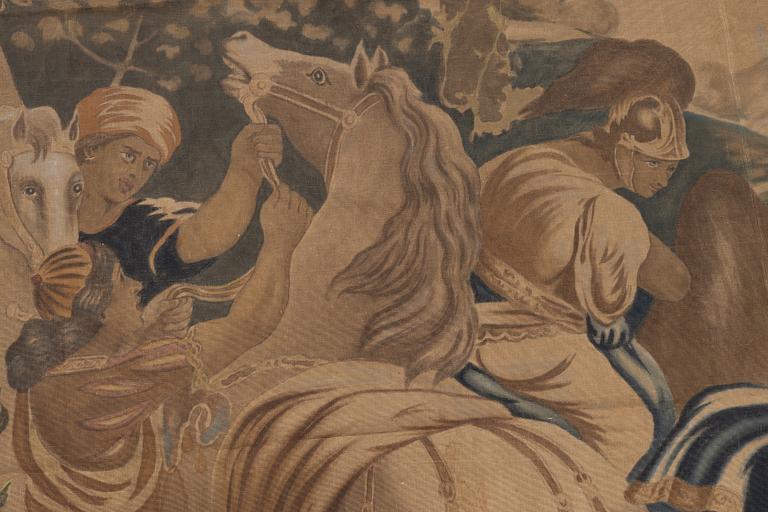 Painted wallpaper, Europe, circa 1900. 440 x 320 cm.