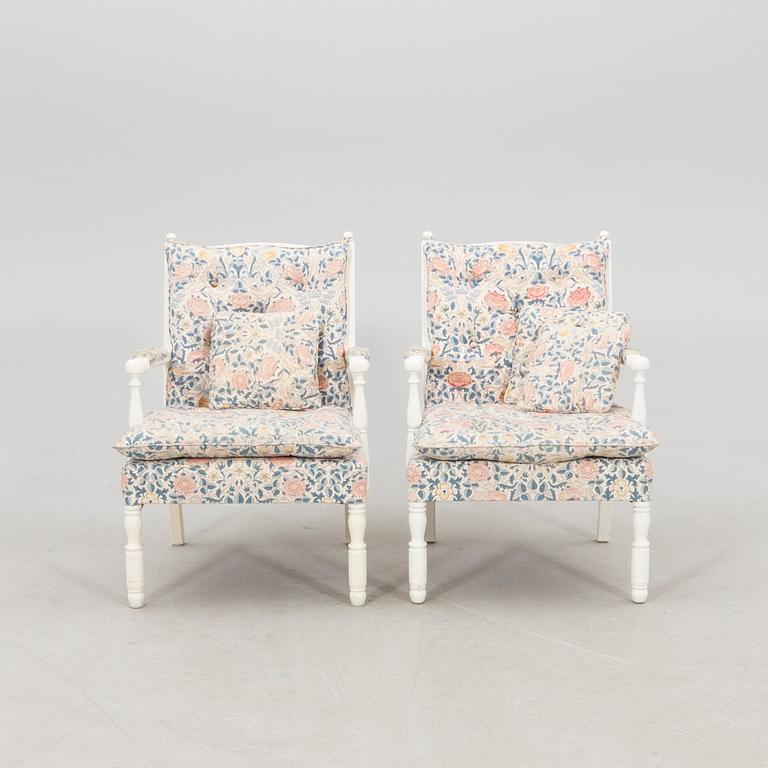 Armchairs, a pair in the Gripsholm model by Nordiska Kompaniet, second half of the 20th century.