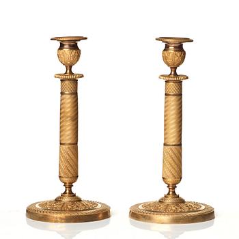 A pair of Empire candlesticks.