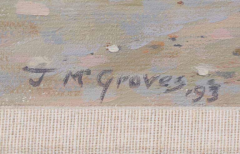 JOHN MICHAEL GROVES, olja på pannå, signerad och daterad -93.