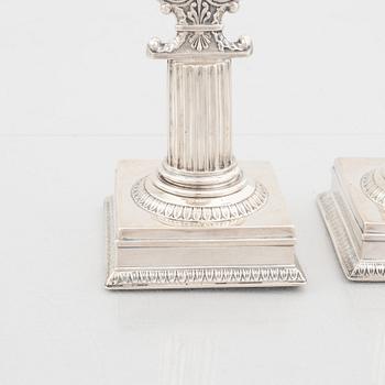 A pair of Swedish silver candlesticks, mark of Adolf Zethelius 1823.