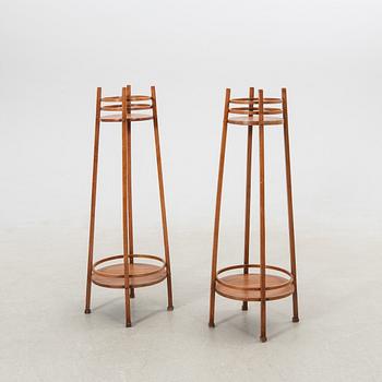 Flower tables/pedestals, a pair, Thonet, Vienna, first half of the 20th century.