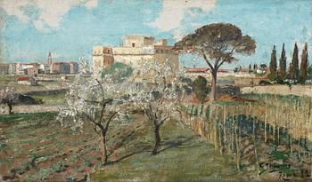 138. Carl Skånberg, Garden landscape from Rome.