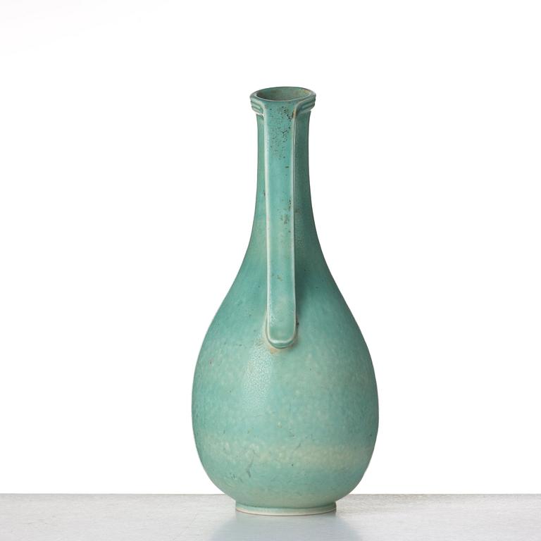 Gunnar Nylund, a stoneware ewer, Rörstrand, and a vase by unknown designer, mid 20th century.