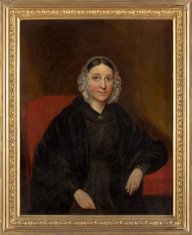 OKÄND KONSTNÄR, olja på duk, ett par, 1800-talets mitt.