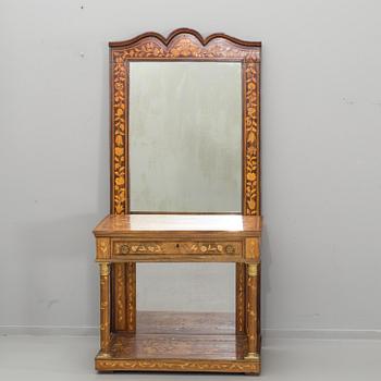 SPEGEL med KONSOLBORD, empire, 1800-talets första del/mitt. Sannolikt Holland.