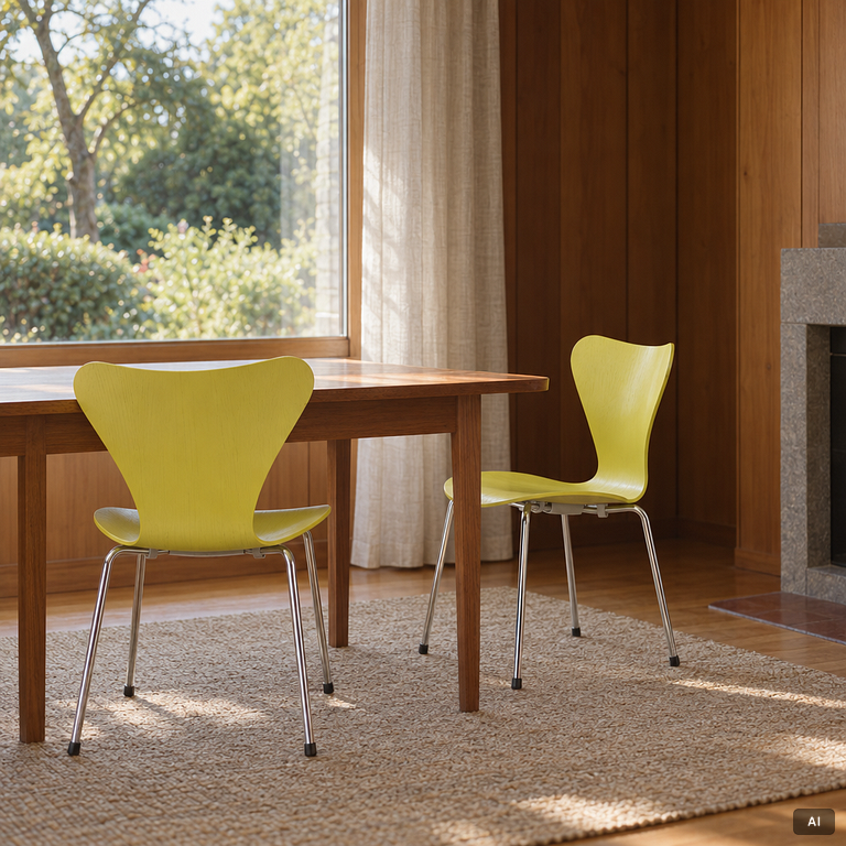 Arne Jacobsen, 8 chairs, “The Series 7”, Fritz Hansen, 2002.