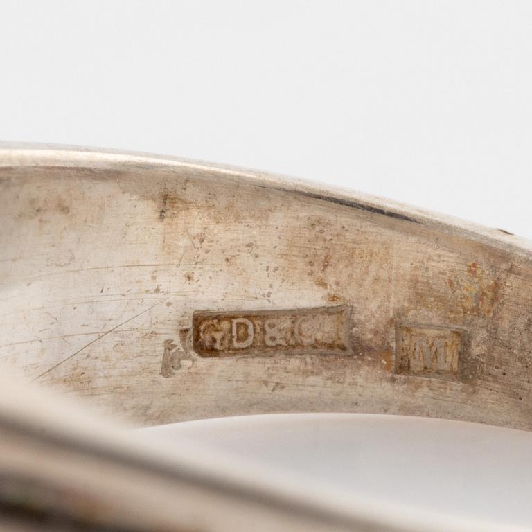 Gustaf Dahlgren & Co, ring silver with synthetic white spinel.