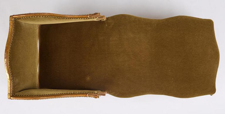 A French Louis Xv giltwood lit de repos, later part 18th century.