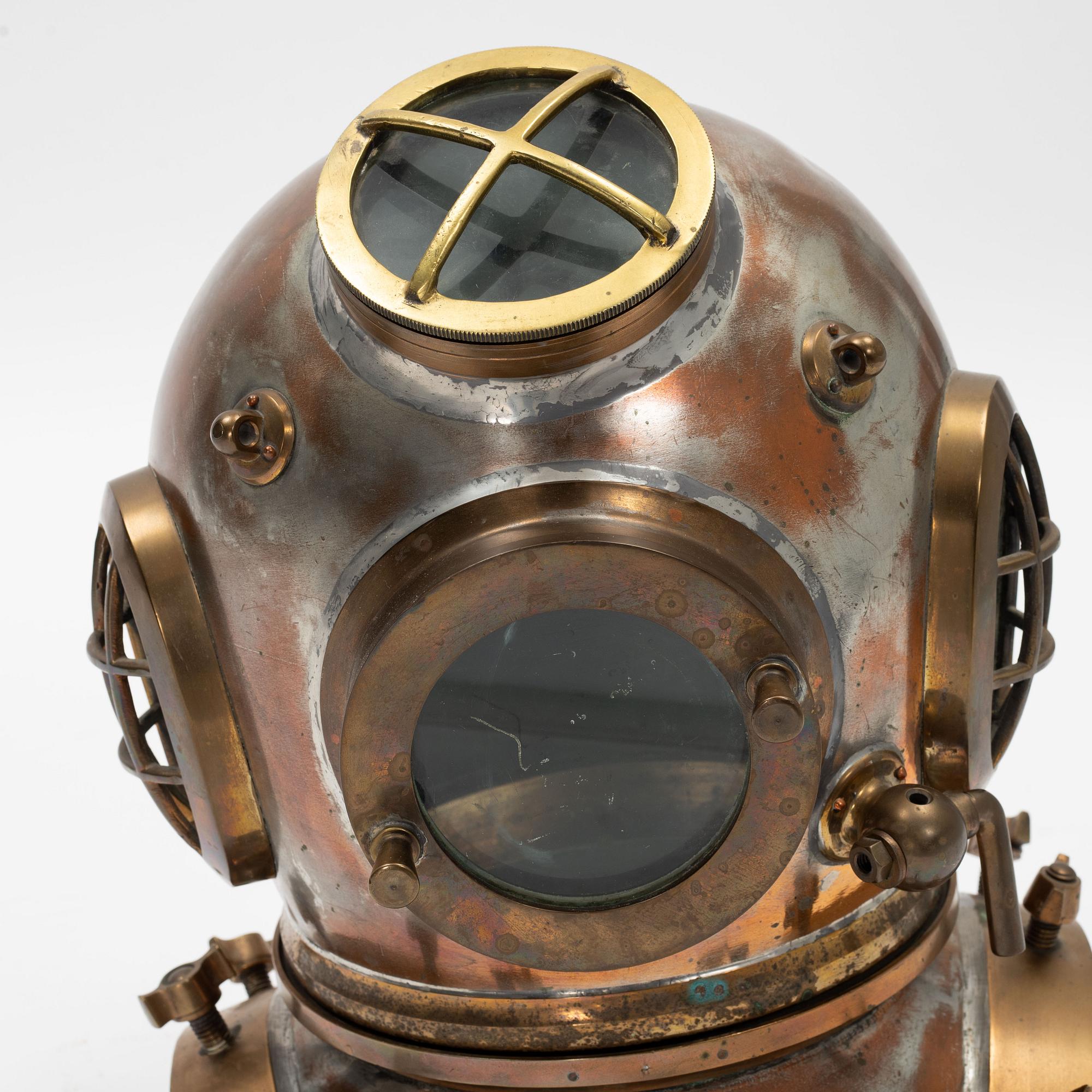 A 12-bolt diving helmet, Siebe Gorman, London, No 15013.