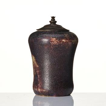 Patrick Nordström, a porcelain urn with patinated bronze lid, Royal Copenhagen, Denmark 1921.