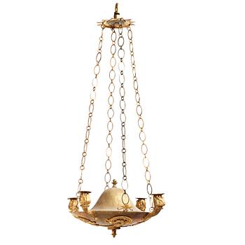 72. A Swedish Empire 19th century four-light hanging-lamp.